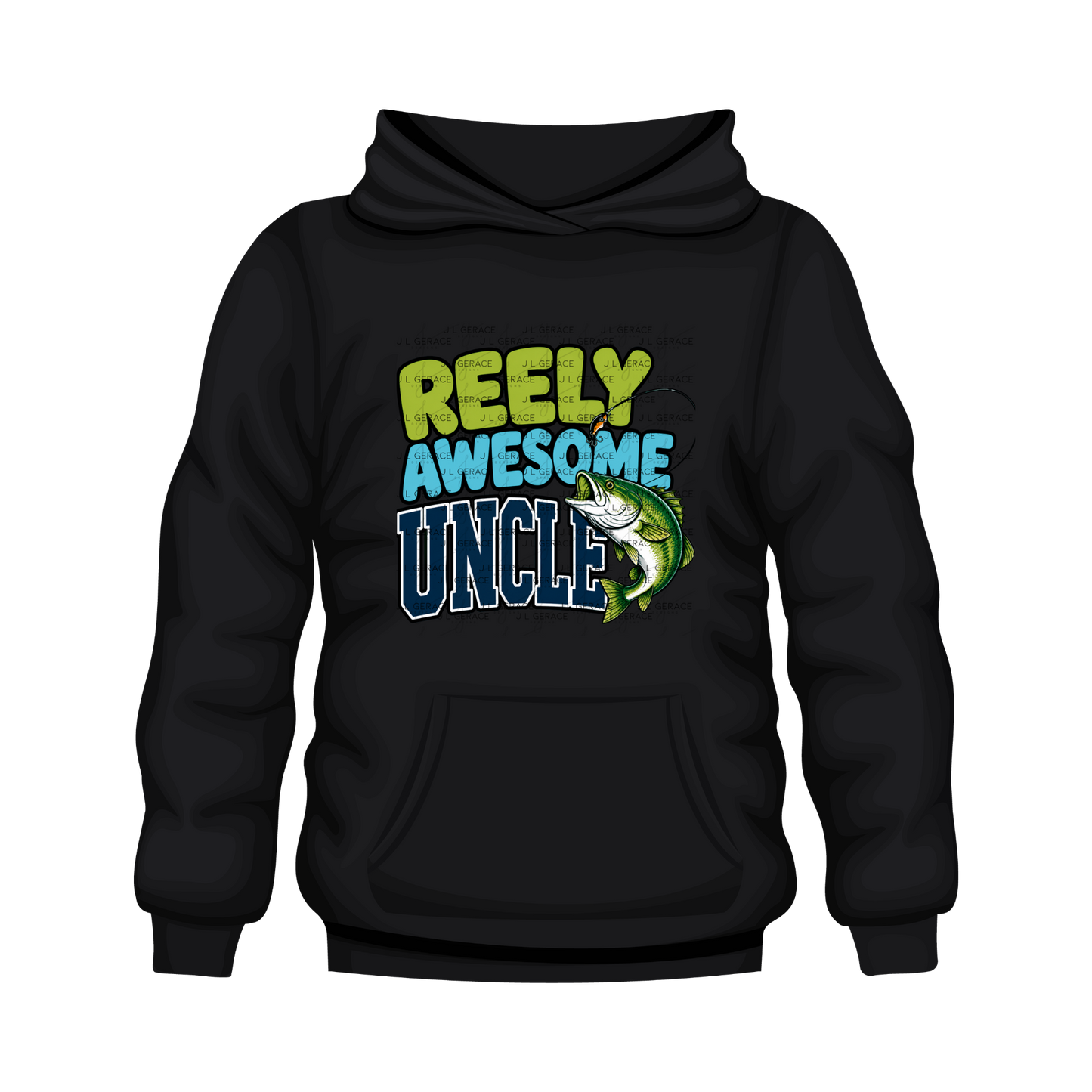 Reely Awesome Uncle PNG – Bass Fishing Sublimation Design
