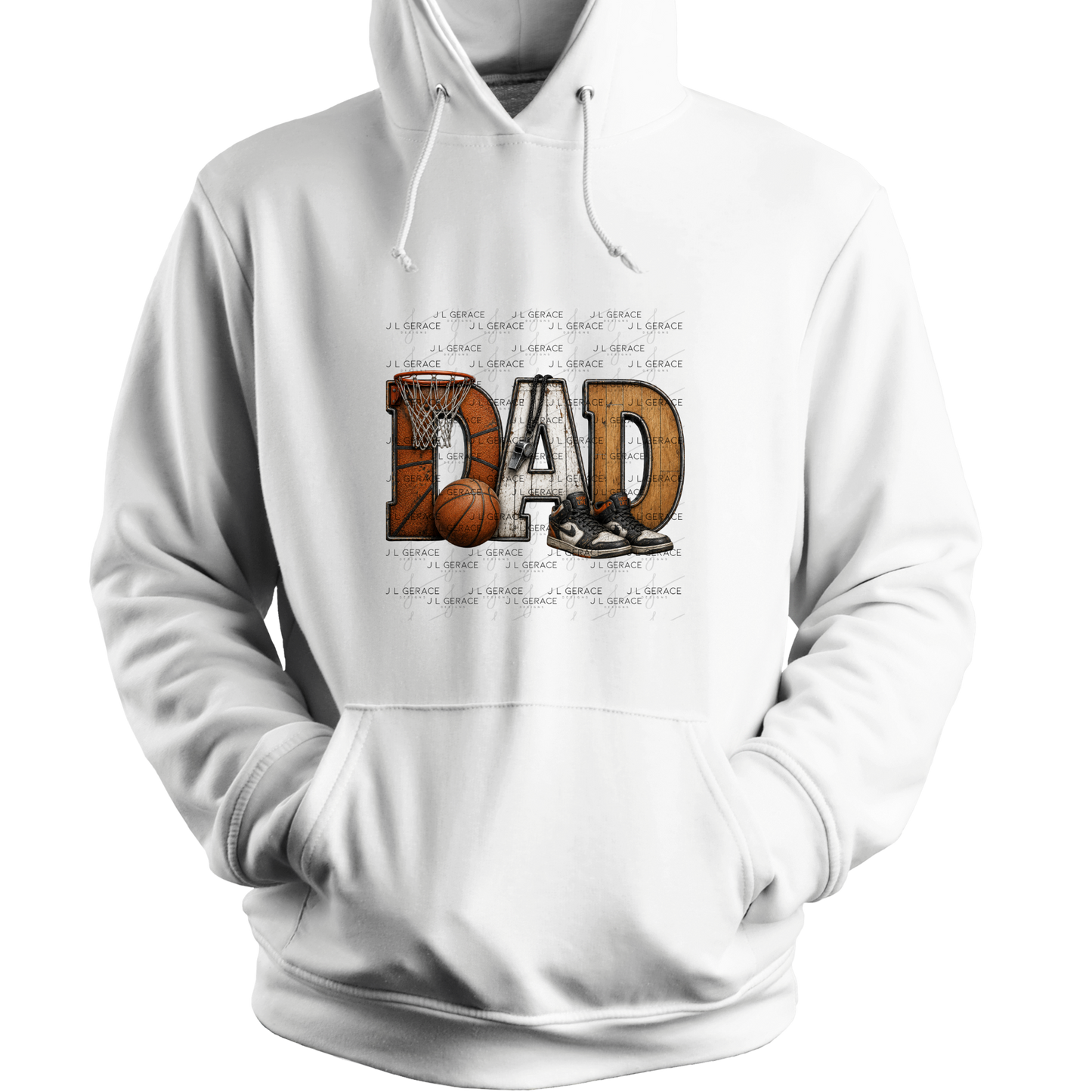 Dad PNG – Basketball Hoop Life Design with Ball Sneakers and Whistle