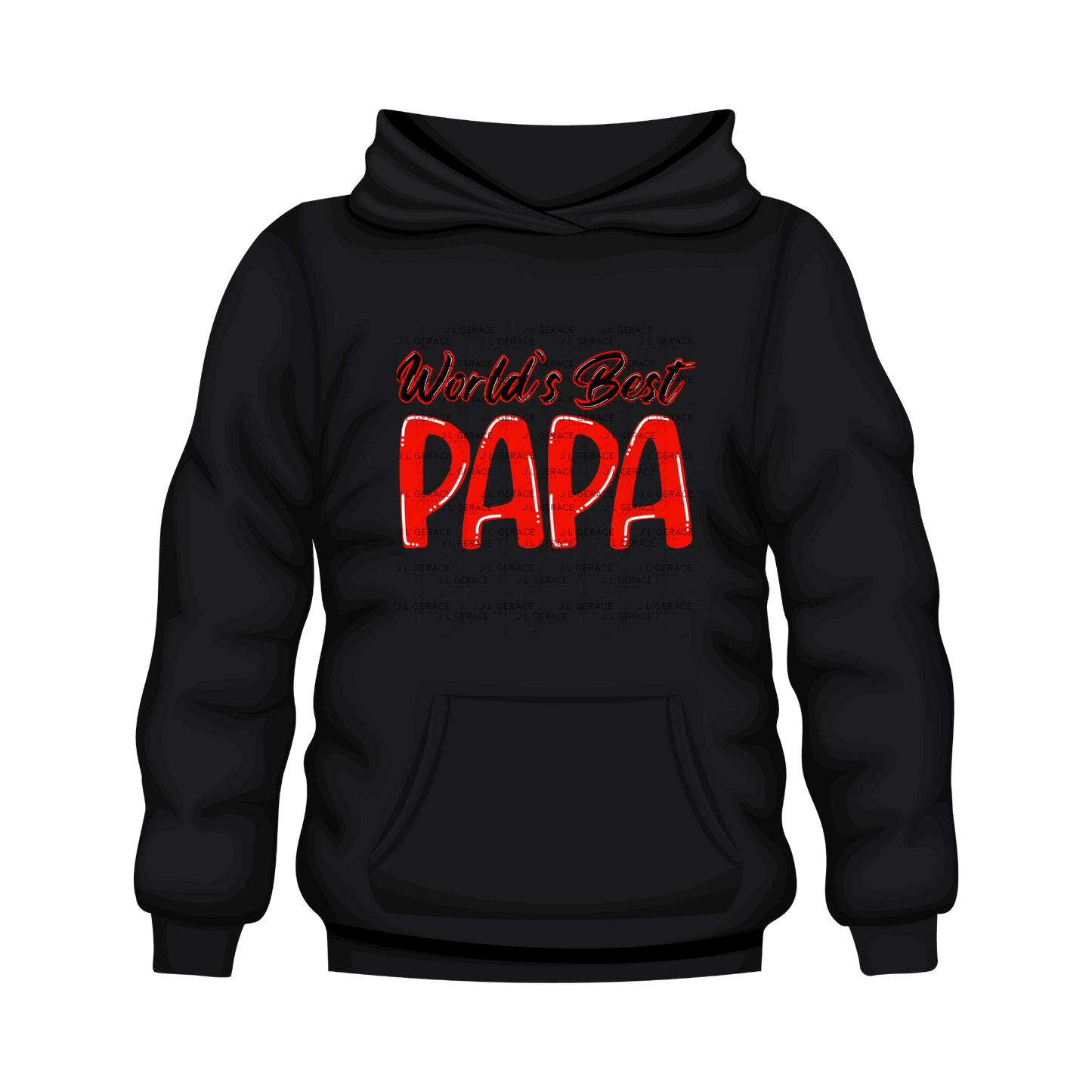 World’s Best Papa PNG – Red Glossy Typography Design