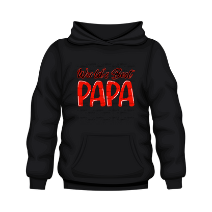 World’s Best Papa PNG – Red Glossy Typography Design