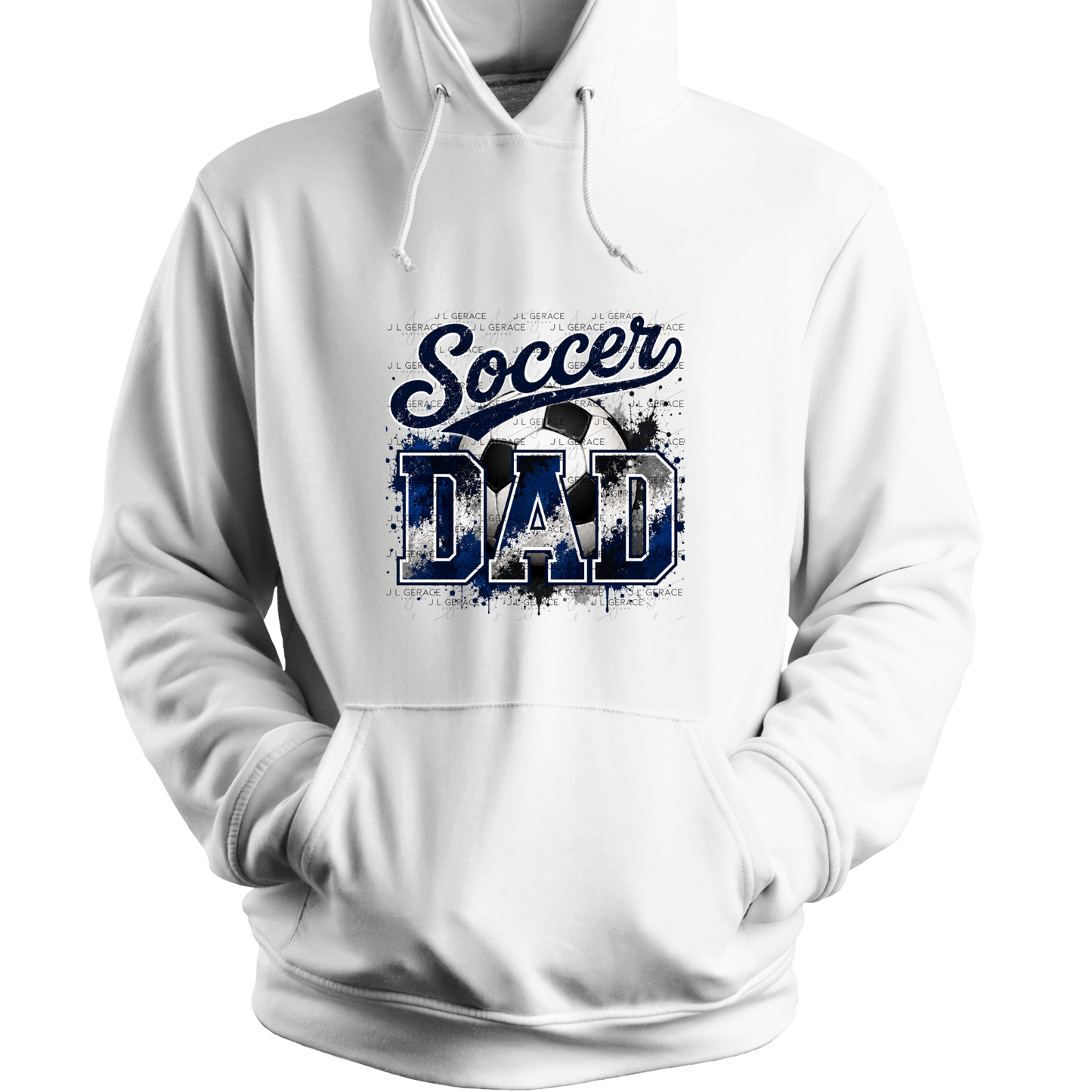Soccer Dad PNG – Blue Black Paint Splatter Sports Design with Soccer Ball