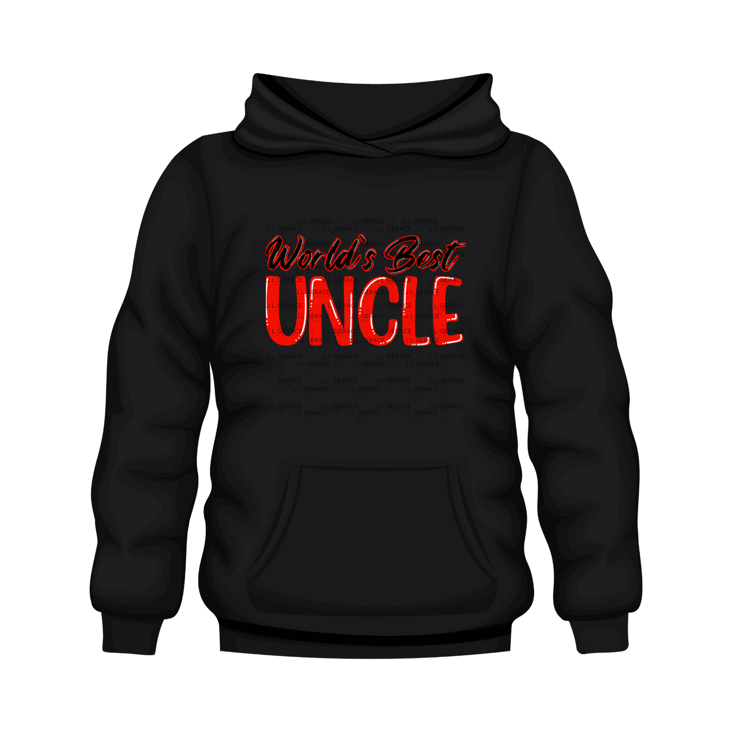 Worlds Best Uncle PNG – Red Glossy Typography Sublimation Design