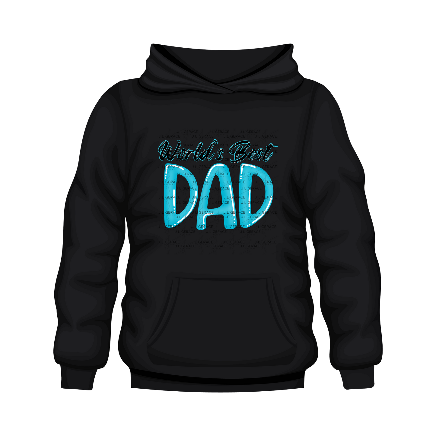 World’s Best Dad PNG – Teal Glossy Typography Design for Father’s Day