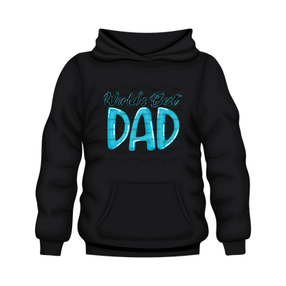 World’s Best Dad PNG – Teal Glossy Typography Design for Father’s Day