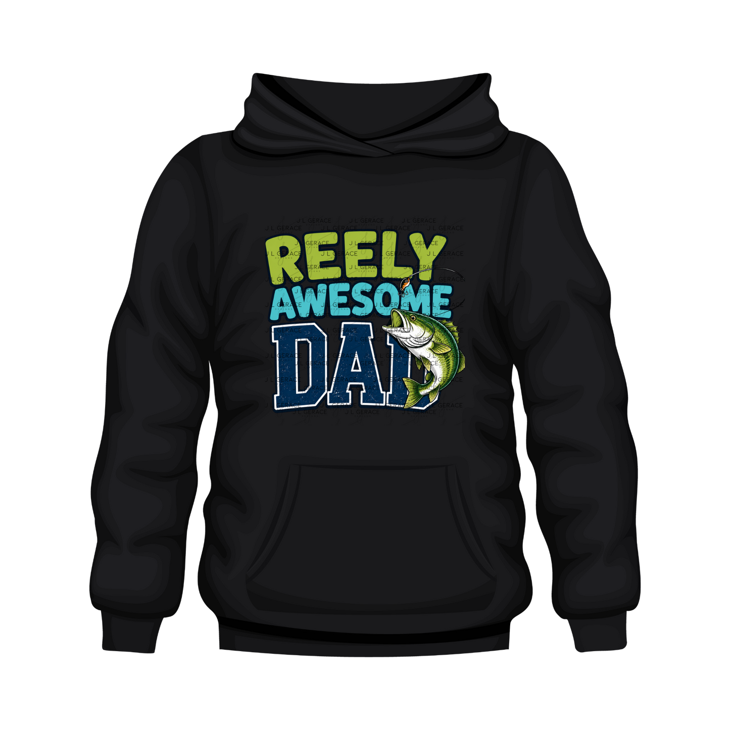 Reely Awesome Dad PNG – Bass Fishing Sublimation Design