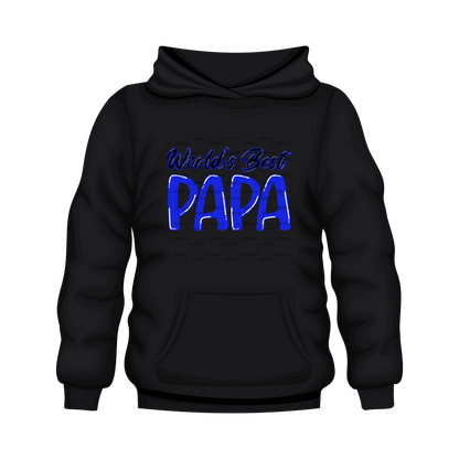 World’s Best Papa PNG – Blue Glossy Typography Design