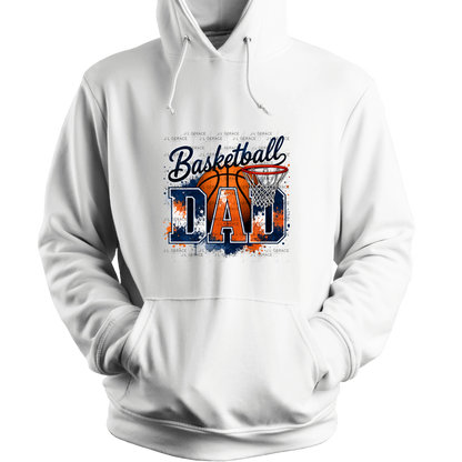 Basketball Dad PNG – Blue Orange Paint Splatter Design with Hoop and Ball