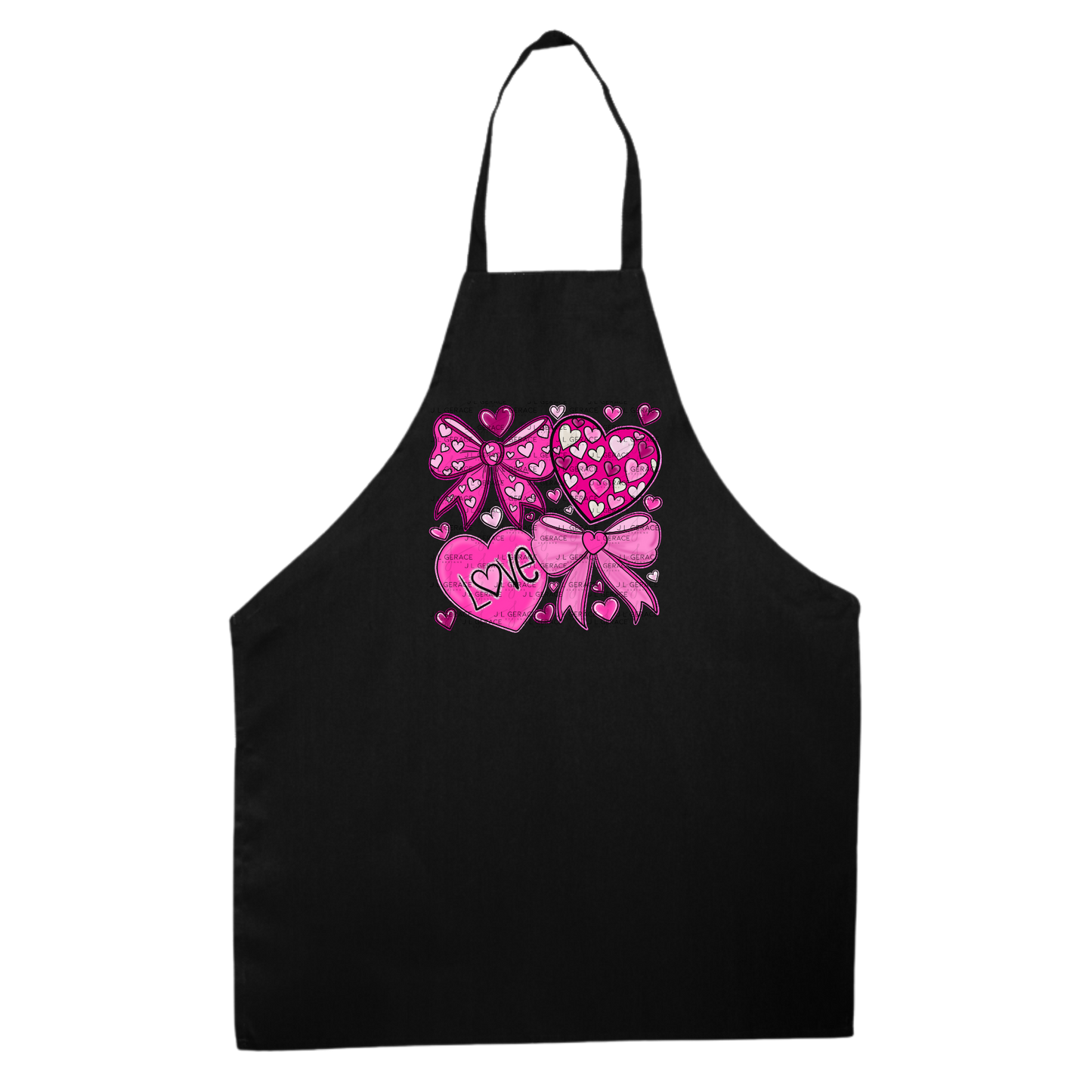 Pink Valentine Bow & Heart Clipart PNG with Glitter Outline