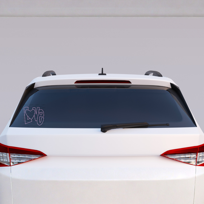 Pink Neon Love Outline PNG – Heart Cutout Minimal Valentine Design