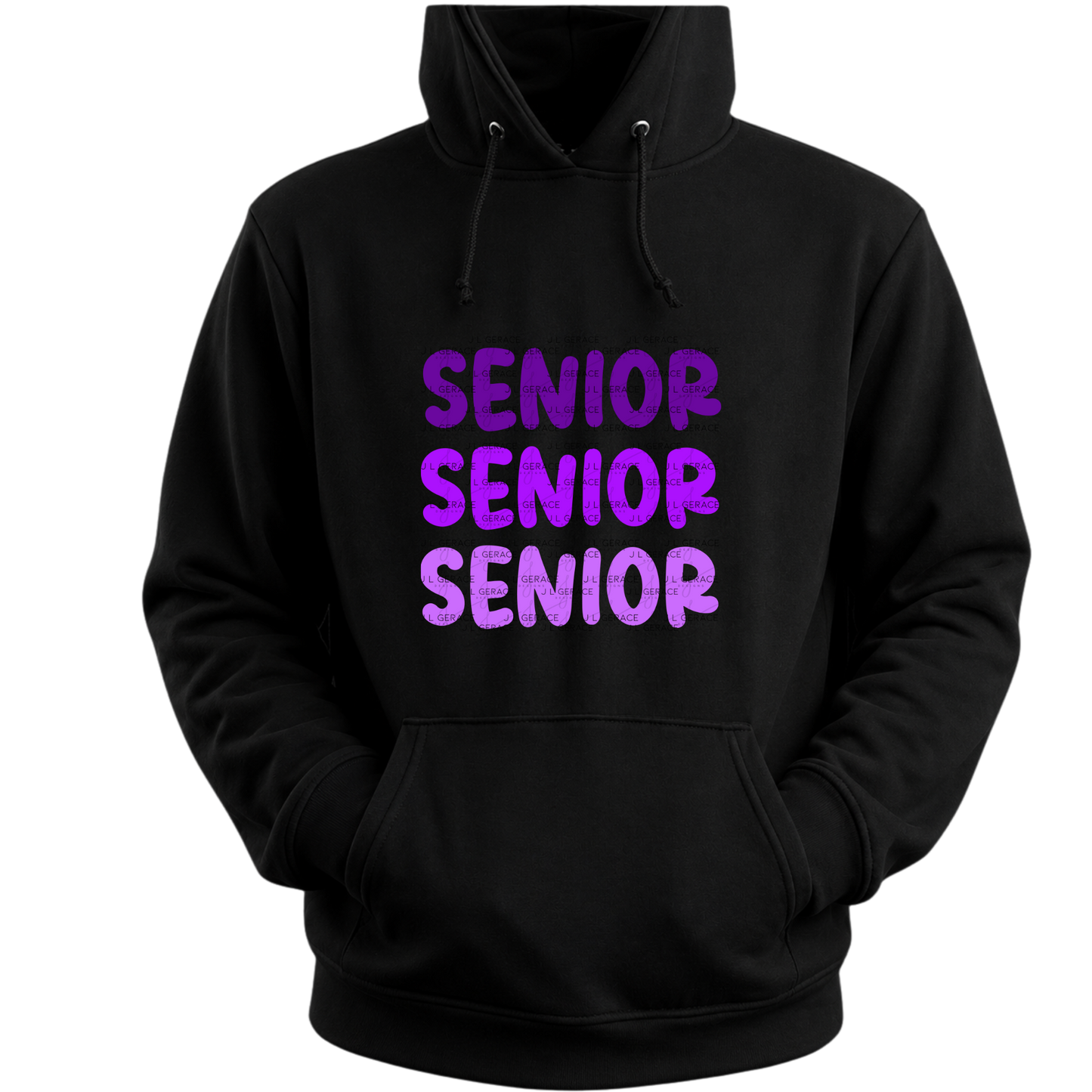 Senior PNG – Purple Gradient Graduation Lettering Design