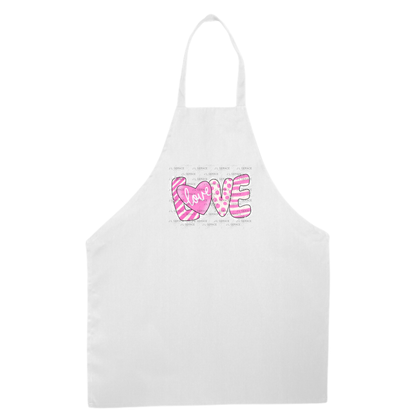 Pink Love Word PNG with Heart – Polka Dot and Stripe Mixed Pattern Design