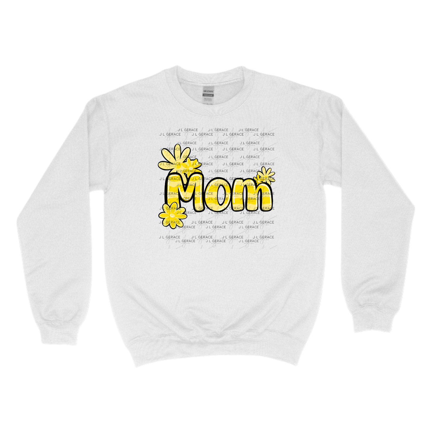 Mom Daisy and Stripes Floral Yellow PNG Design