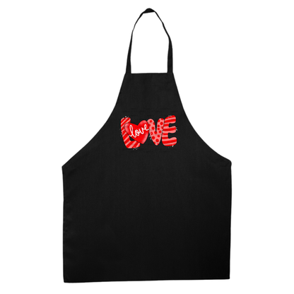 Red Love Word PNG with Heart Paint Splatter Mixed Pattern Design
