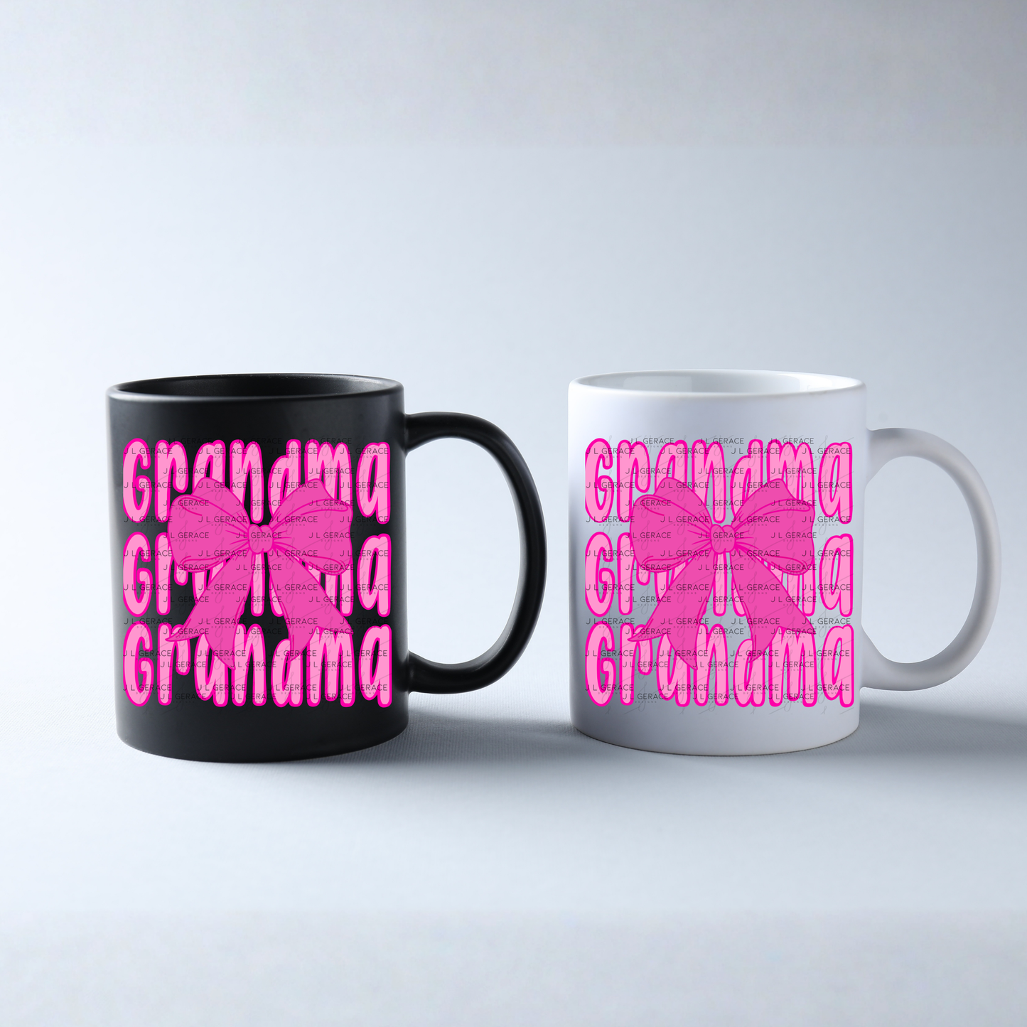 Grandma PNG – Pink Bow Layered Name Sublimation Design