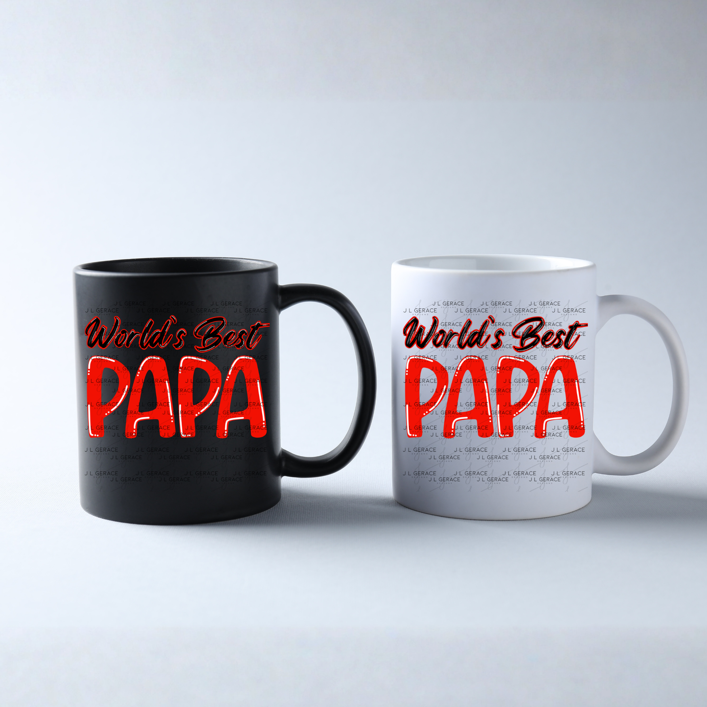 World’s Best Papa PNG – Red Glossy Typography Design