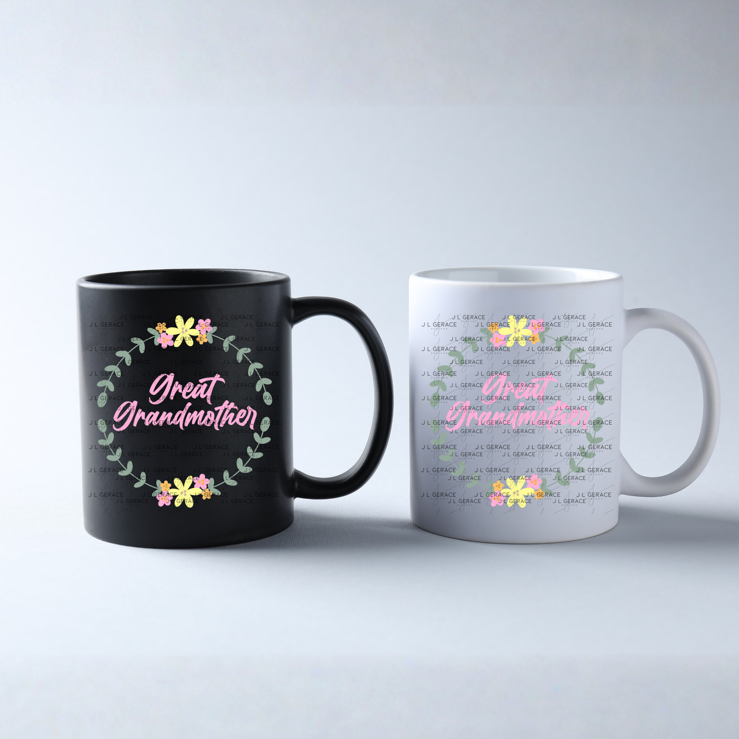 Great Grandmother PNG – Floral Wreath Script Sublimation Design