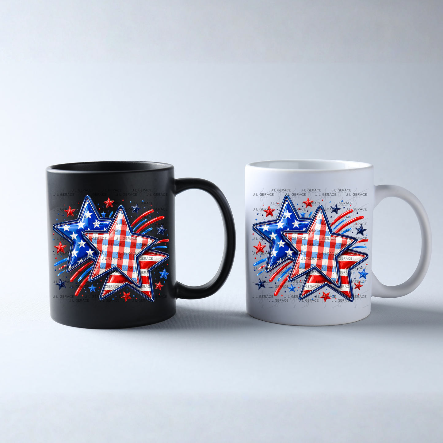 Patriotic Stars Fireworks PNG Design