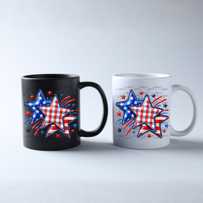 Patriotic Stars Fireworks PNG Design