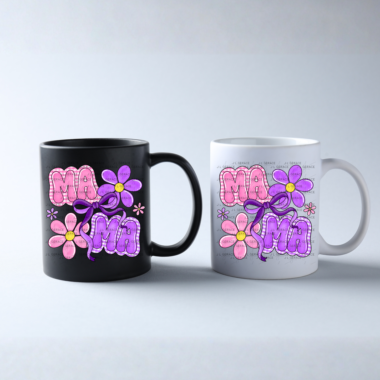 Mama Floral Bow PNG Design