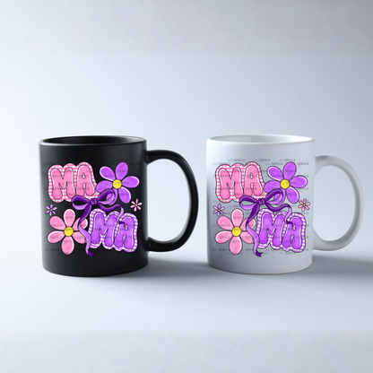 Mama Floral Bow PNG Design