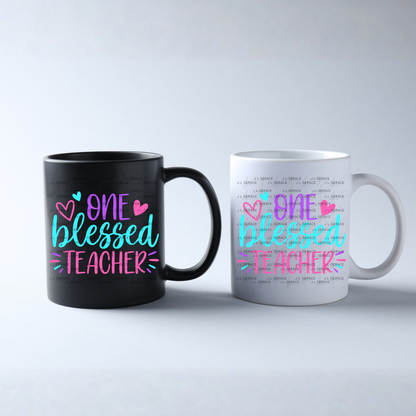 One Blessed Teacher Color PNG