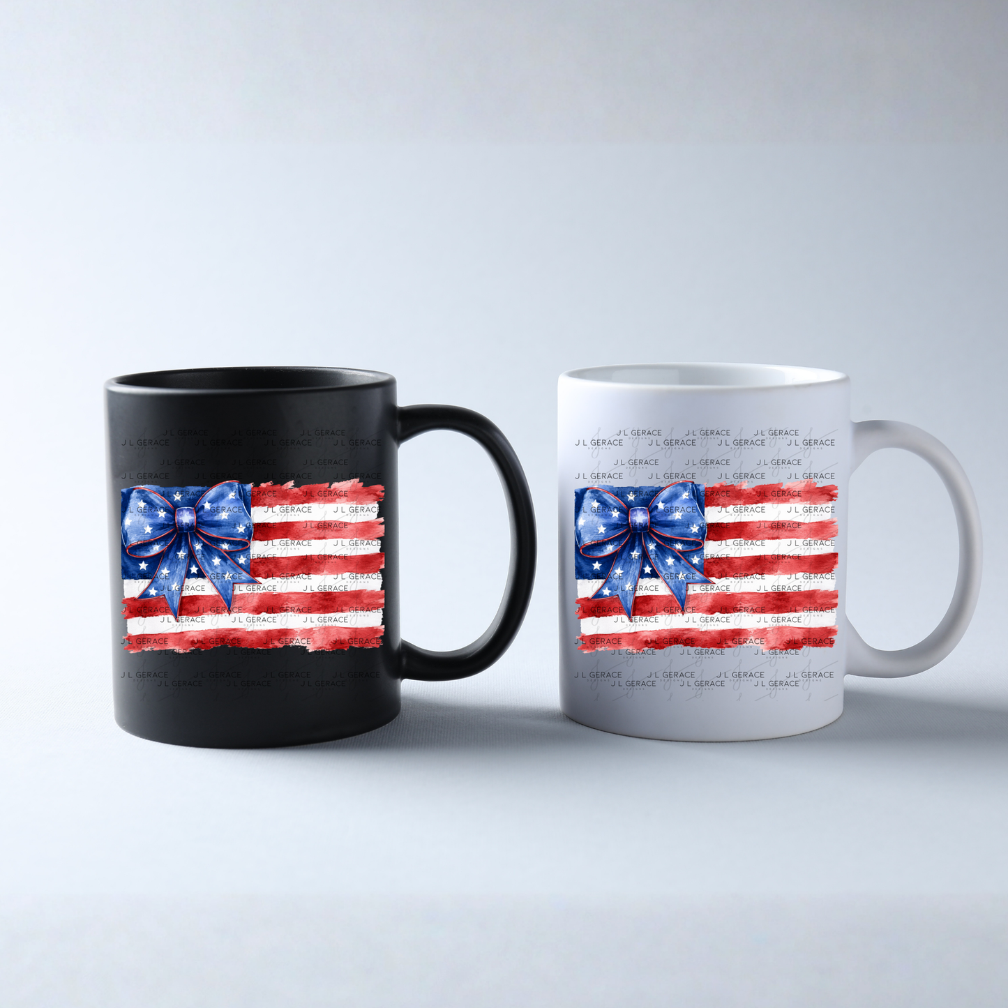 America Watercolor Flag Bow PNG Design