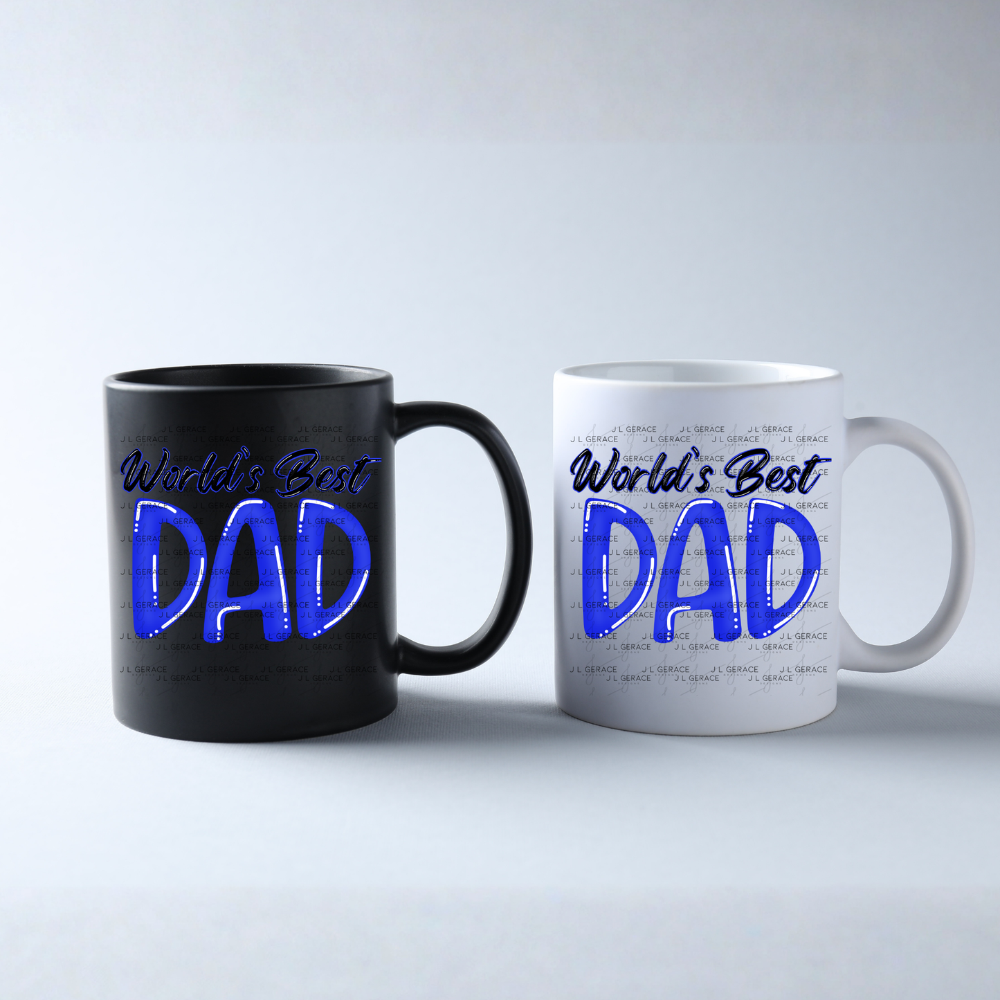 World’s Best Dad PNG – Blue Glossy Typography Design for Father’s Day