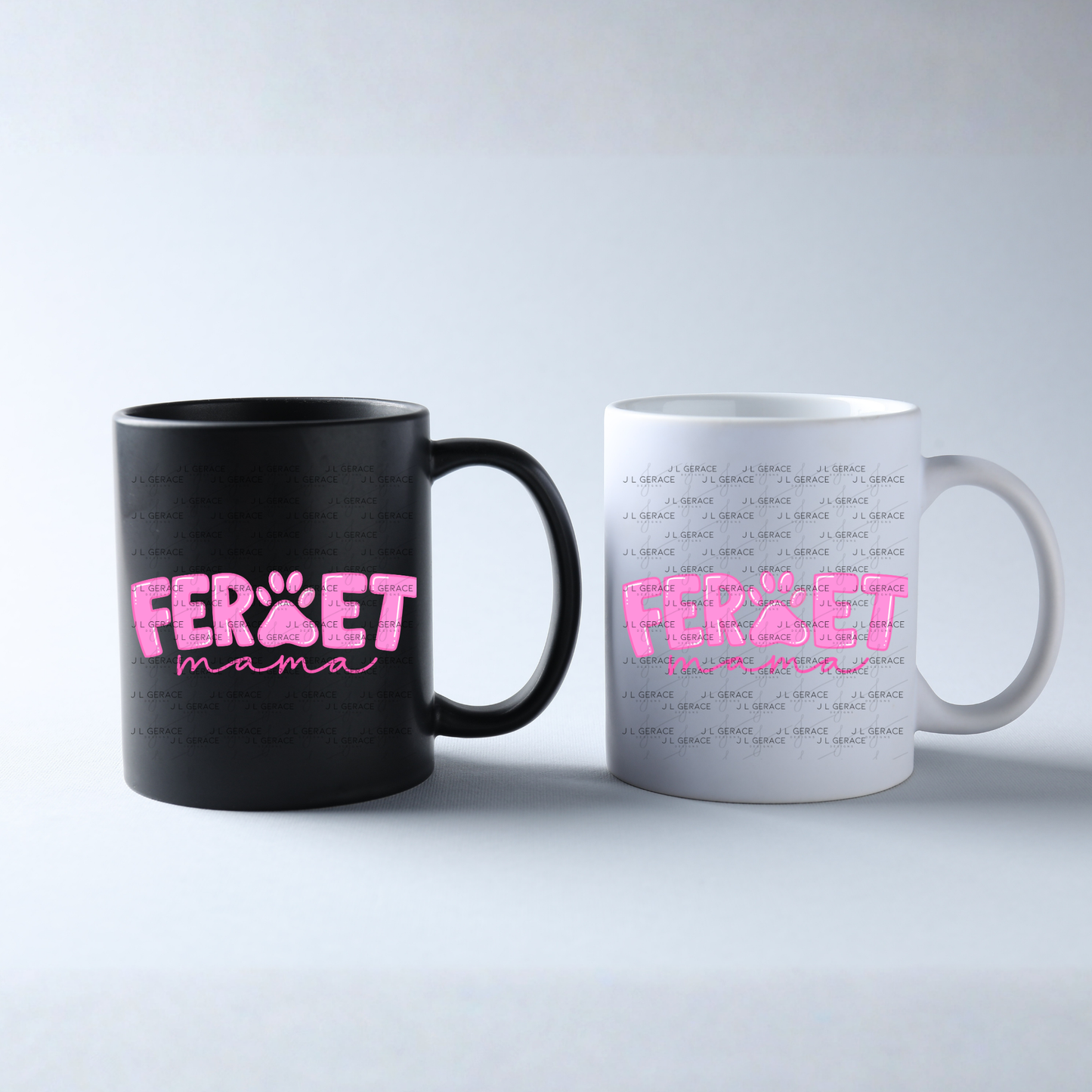 Ferret Mama PNG – Pink Paw Print Design for Pet Lovers