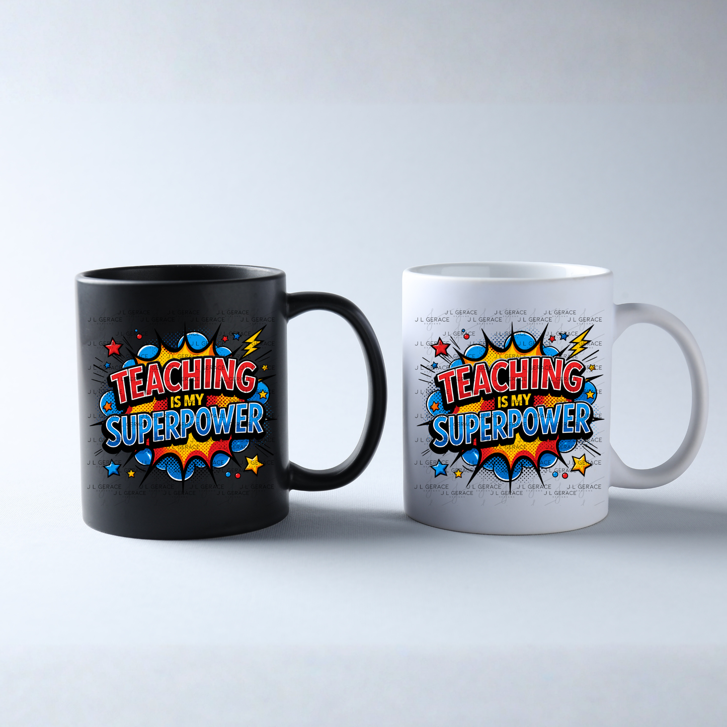 Teaching Is My Superpower - Red Blue Yellow PNG Digital Download