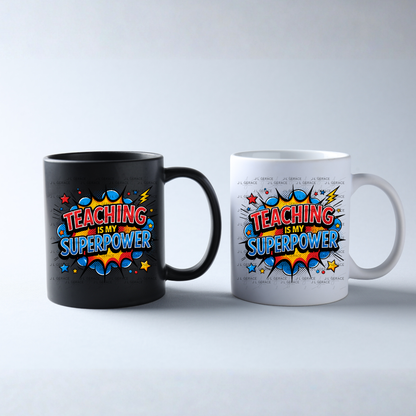 Teaching Is My Superpower - Red Blue Yellow PNG Digital Download