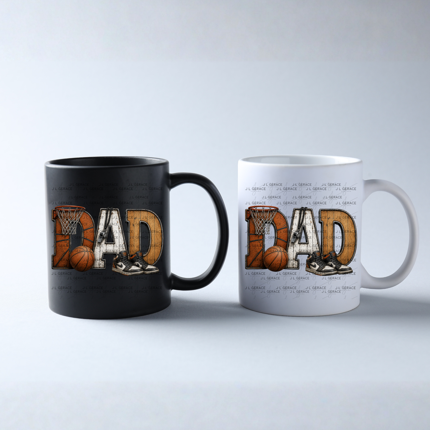 Dad PNG – Basketball Hoop Life Design with Ball Sneakers and Whistle