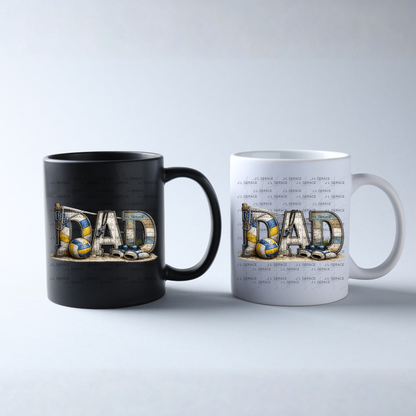 Dad PNG – Volleyball Beach Sports Design with Net Sand and Ball