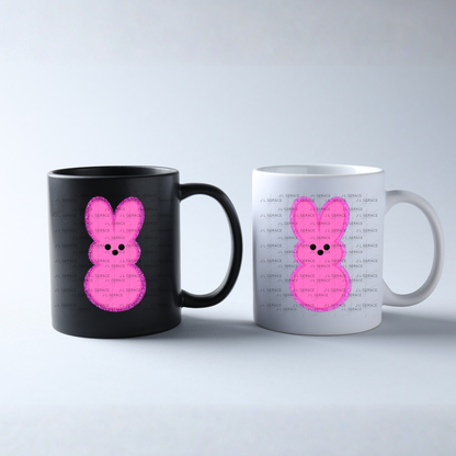 Pink Glitter Bunny Peep Easter Clipart Sublimation PNG