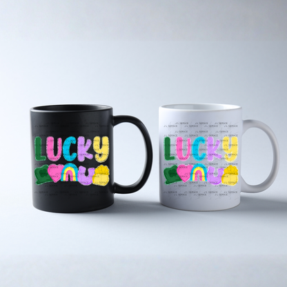 Lucky with charms - Solid Glitter Outline PNG