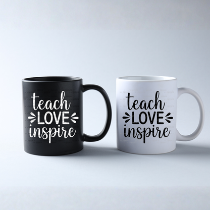 Teach Love Inspire Teacher PNG (2 Colors)