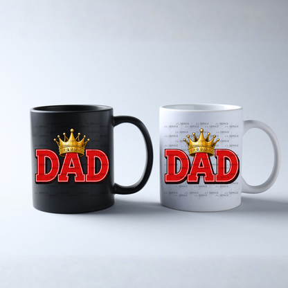 Dad PNG – Red King Crown Typography Sublimation Design