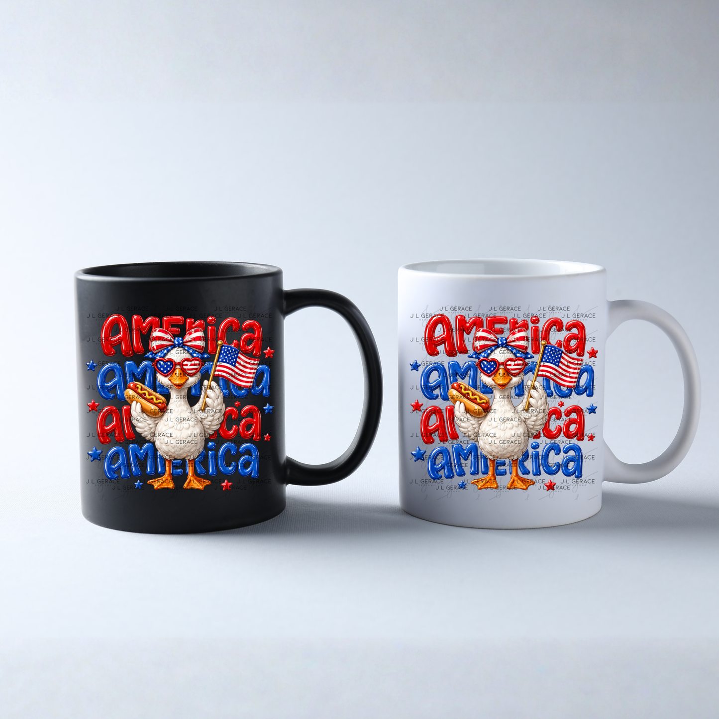 America Goose Hotdog Patriotic PNG Design