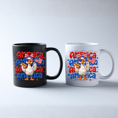 America Goose Hotdog Patriotic PNG Design