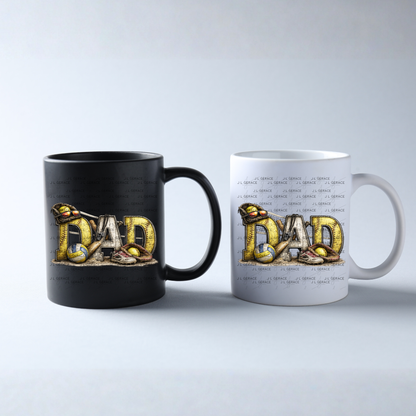 Dad PNG – Softball Multi-Sport Design with Bat Glove Volleyball and Gear