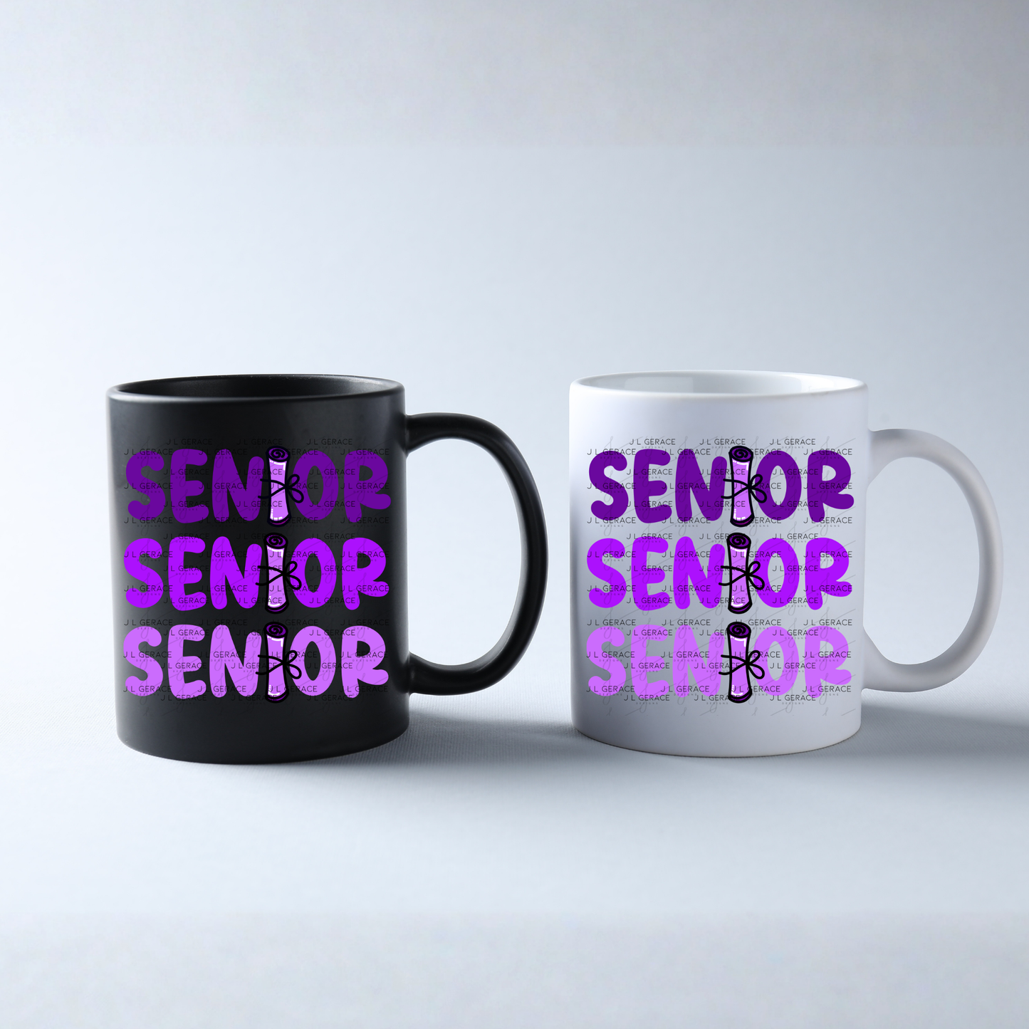 Senior PNG – Purple Diploma Graduation Lettering Design