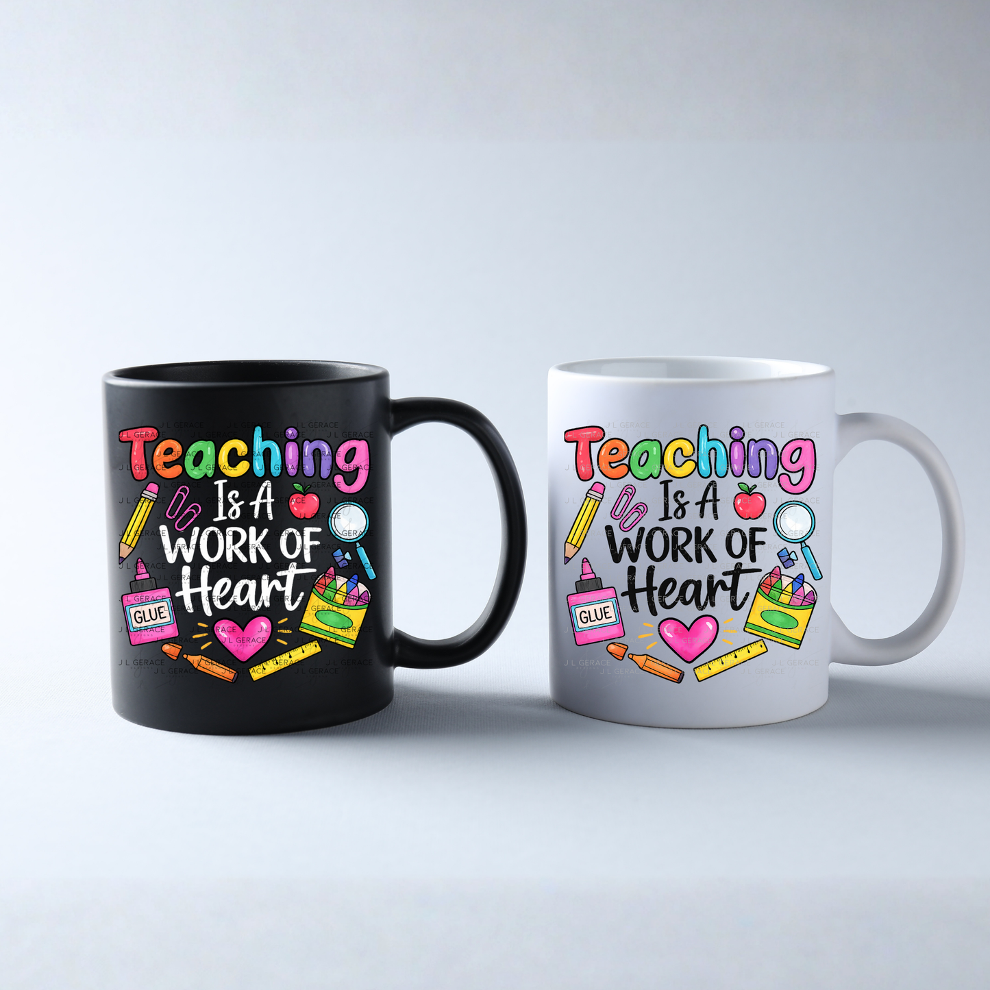 Teaching Is A Work Of Heart Teacher PNG Digital Download (2 Colors)