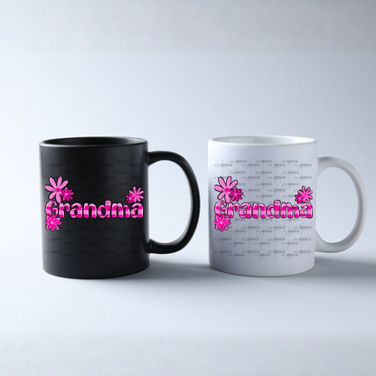 Grandma PNG – Pink Floral Name Sublimation Design