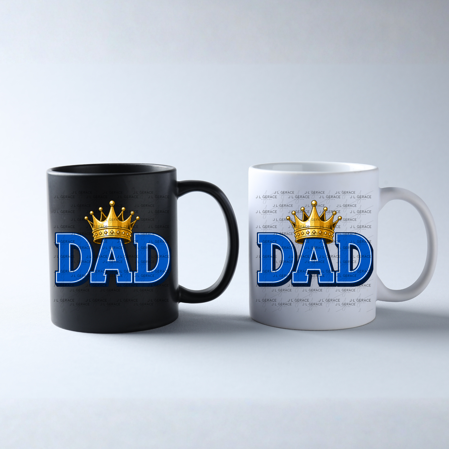 Dad PNG – Blue King Crown Typography Sublimation Design