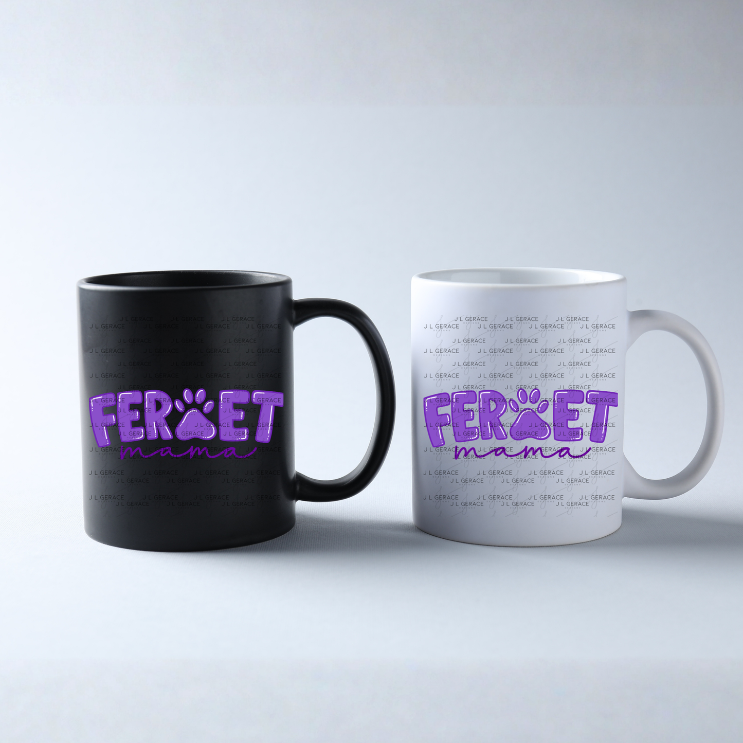 Ferret Mama PNG – Purple Paw Print Design for Pet Lovers