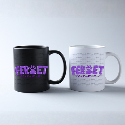 Ferret Mama PNG – Purple Paw Print Design for Pet Lovers