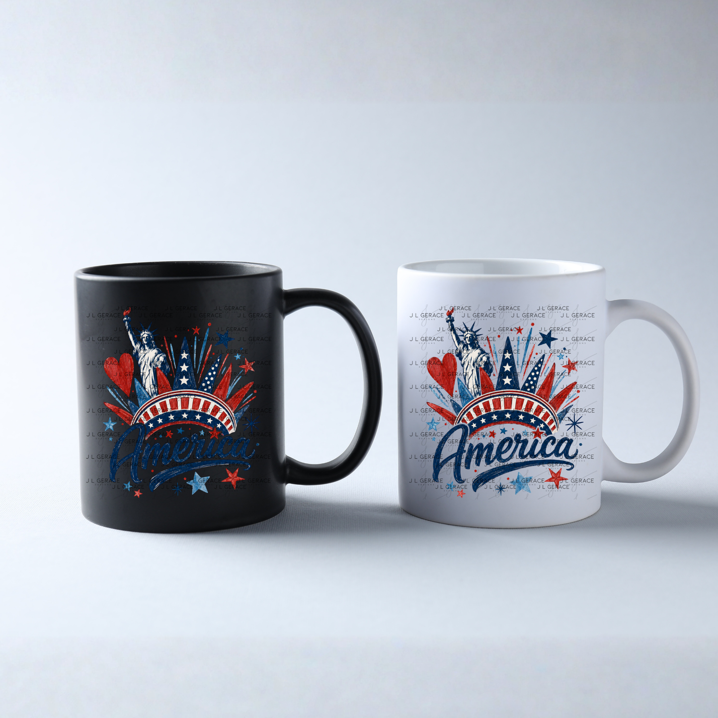 America Statue Liberty Fireworks Patriotic PNG Design