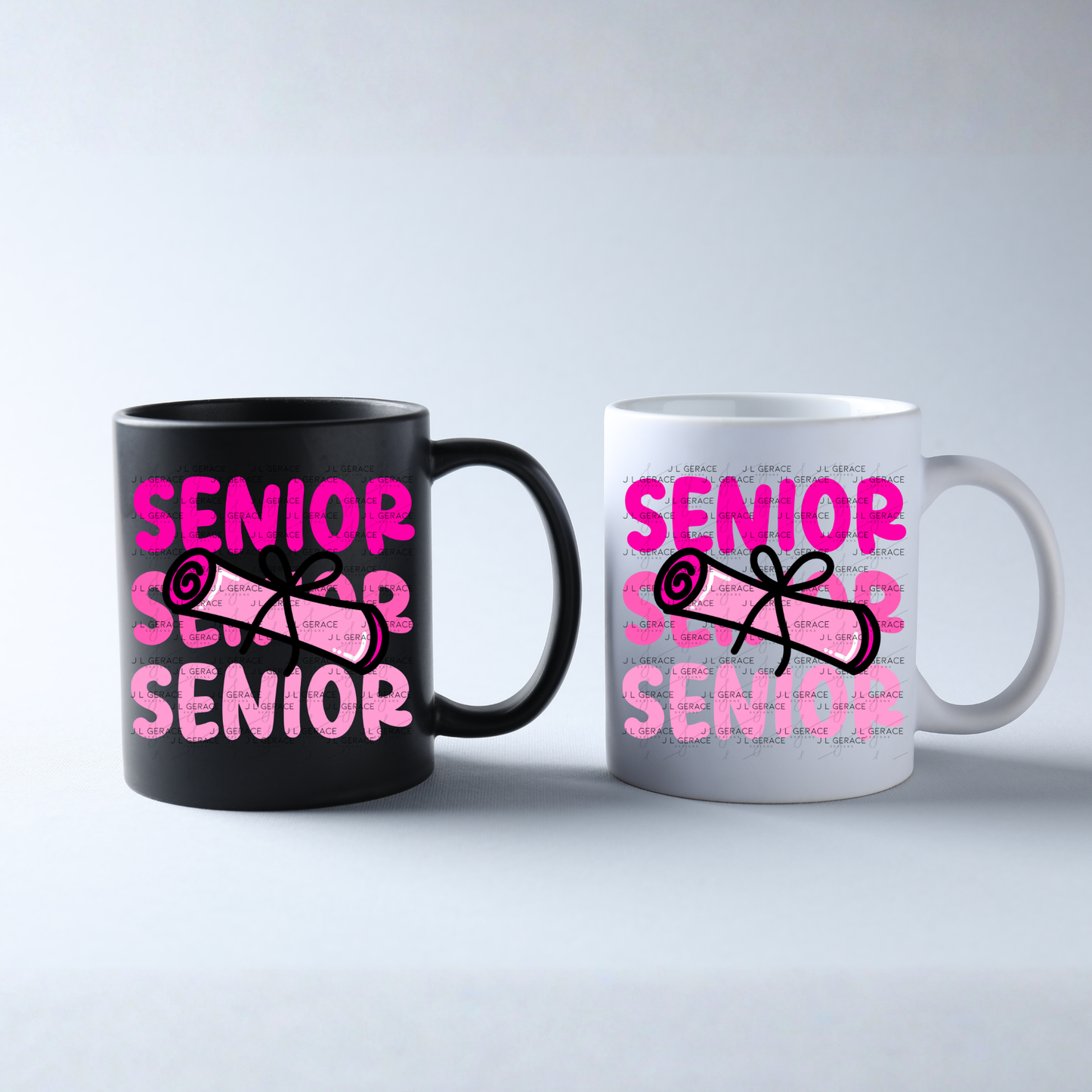 Senior PNG – Pink Diploma Graduation Lettering Design