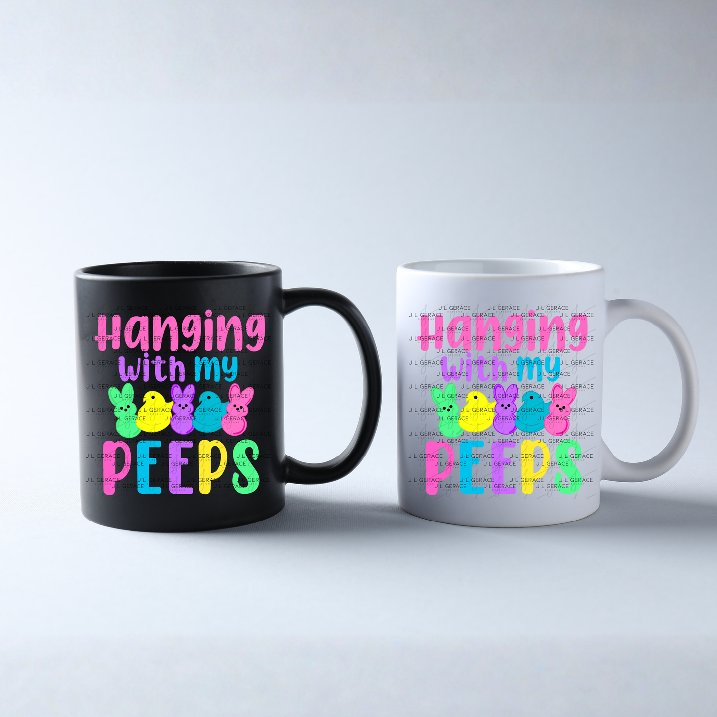 Hanging With My Peeps Clipart Sublimation PNG Easter Bunny Chick Design