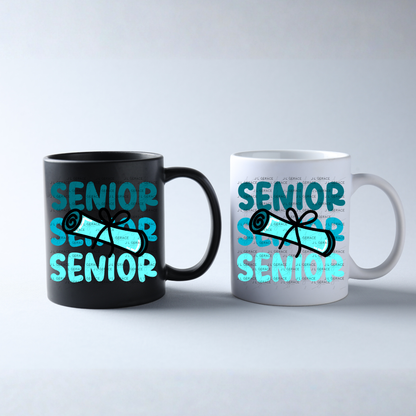 Senior PNG – Teal Diploma Graduation Lettering Design
