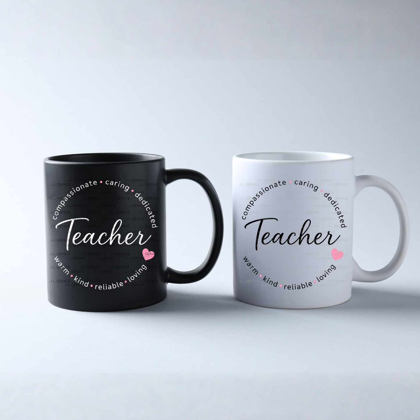 Compassionate Caring Dedicated Teacher PNG Bundle (2 Colors)